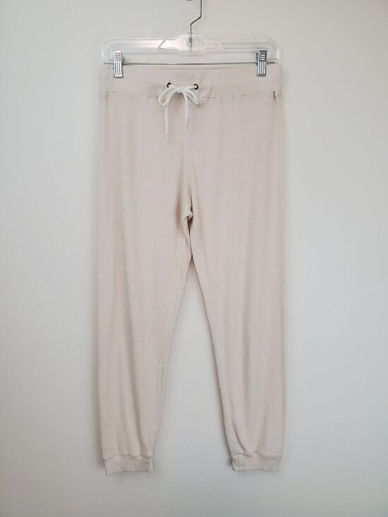 Monrow Pants - Monrow Baby Thermal Cuff Sweats, cream